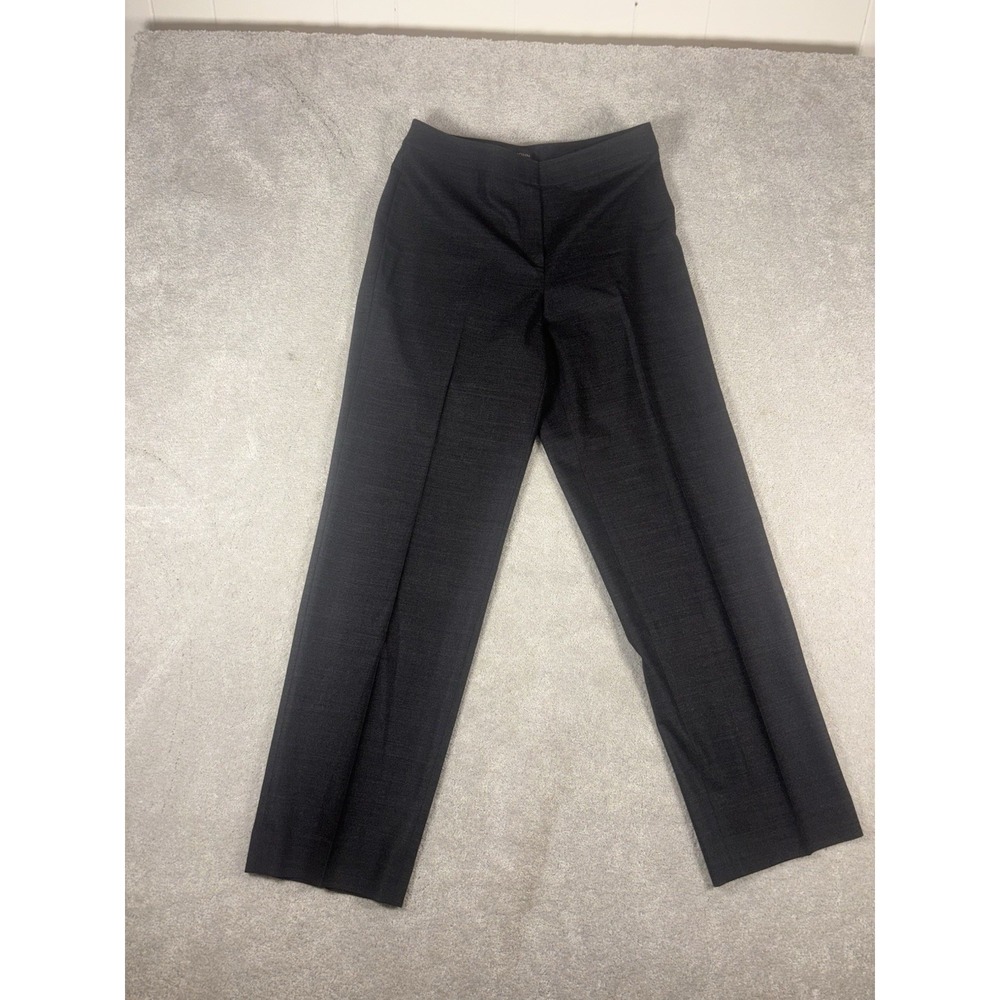 St. John Women Diana Dress Pants Trouser Size 10 Gray Wool Stretch Wide Leg
